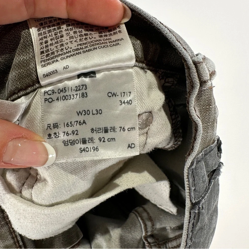 Levi’s 511 men’s slim stretch gray denim jeans 30x30